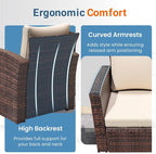 Wisteria Lane 4 Piece Patio Furniture Set, Wicker Outdoor Patio Conversation - Image 4