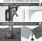 10 X 13 FT Cantilever Outdoor Patio Umbrella - Image 4
