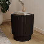 LeisureMod Modern Side Table Round Fiberstone Top Accent End Table - Image 2