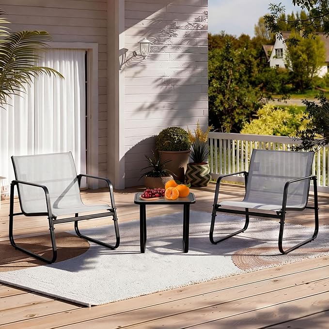 DUMOS 3 Piece Patio Furniture Set，Outdoor Patio Furniture Conversation Set - Image 2