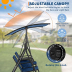 2-Person Porch Swing with Cup Holders, Pivot Storage Table & Cooler Bag - Image 5