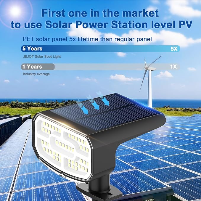 Solar Spotlights, Super Bright LED, 2 CCT Warm & Cool Light, Solarspot Lights - Image 4