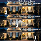 Solar Motion Lights Outdoor 2000LM Security Flood Lights IP67 Waterproof Spot - Image 3