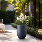 Kante Tall Concrete Planter, 21.7-Inch Height Antique Blue Large Indoor Outdoor - Image 3