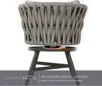 Grand patio Swivel Rope Wicker Chairs Set of 2, Patio Dining Chairs - Image 4
