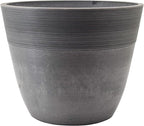 PSW Pot Collection 12-inch Plastic/Stone/Wood Composite Large Ribbed Planter – - Image 2