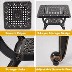 Cast Aluminum Outdoor Side Table, Small Patio Table, Outdoor Coffee Tables - Image 3