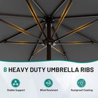 AreShark 9 FT Patio Umbrella for Outdoor, Outdoor Table Umbrella - Image 3