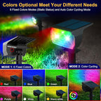 nipify 10 Pack Solar Spot Lights Outdoor Color Changing, 7 Modes Halloween RGB - Image 2
