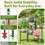 Plant Stand Indoor Outdoor, 6 Tier Metal Flower Shelf - Image 3