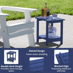 LUE BONA Adirondack Outdoor Side Table, 2-Tier Navy HDPS Patio End Table - Image 5
