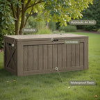 Flamaker Resin Deck Box 120 Gallon Waterproof Large Outdoor Indoor Storage Box - Image 2