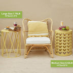 Nesting Side Table Set of 3 Decorative Round Garden Stools - Image 6