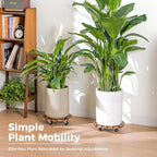 Bamworld Plant Stand with Wheels Plant Caddy Outdoor 4 Pack 12in Rolling - Image 4