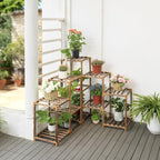 Uneedem Wood Plant Stand Indoor Outdoor Corner Plant Shelf Stand, 5 Tiered 10 - Image 6