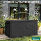 YITAHOME XXL 260 Gal Large Deck Box, Outdoor Resin Storage Box, Rattan Storage - Image 4