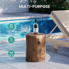 SUNBURY Outdoor Stump Side Table, Faux Wooden Concrete Side Table, Tree Stump - Image 6