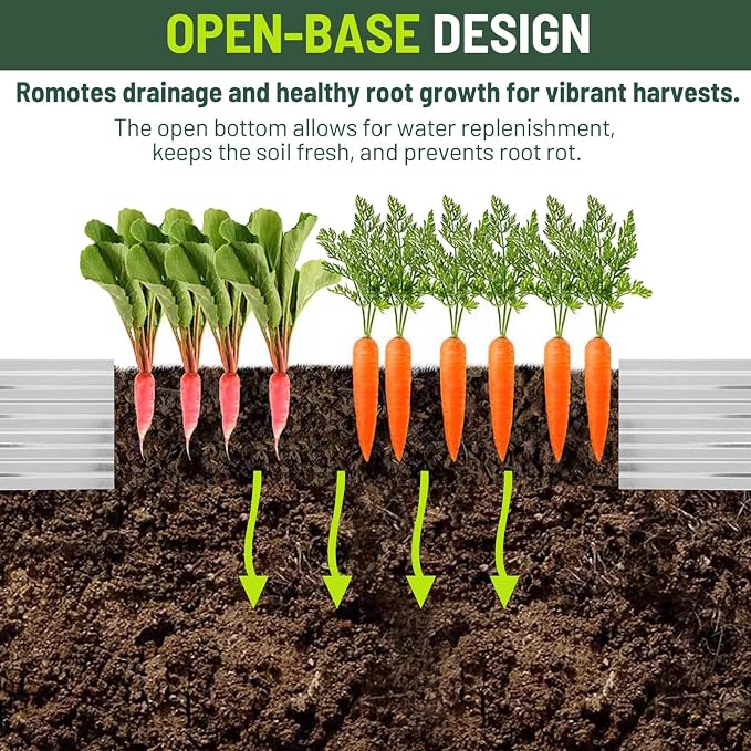 2 Pack 6x3x1FT Galvanized Metal Raised Garden Bed Kit - Image 4