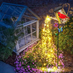 Solar Watering Can with Lights Outdoor Garden, 41in Large Red Cardinal Garden - Image 8