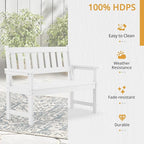 LUE BONA Outdoor Bench, 2-Person HDPS Garden Bench, Outdoor Benches Weatherproof - Image 6