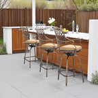VINGLI Outdoor Swivel Bar Stools Set of 2, Cast Aluminum Patio Bar Height Chair - Image 2