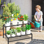 2 Tier Plant Stand Indoor Outdoor, Heavy Duty Metal Tall Plant Shelf - Image 5