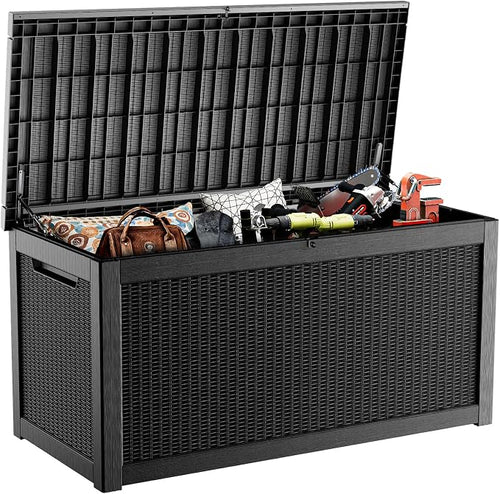 320 Gallon Resin Deck Box, Lockable Weatherproof Outdoor Storage Box by OutdoorLivingPerfected