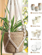 Bamworld Macrame Plant Hanger Indoor Hanging Planter - Image 2