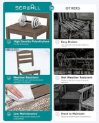 SERWALL Outdoor Dining Sets for 6, HDPE Dining Sets - Image 7