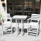 3-Piece Adirondack Bar Table and Chair Set, HDPE All-Weather Bar Height Chairs - Image 6