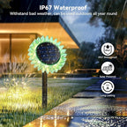 Outdoor Solar Lights, 4 Pack Led Solar Sunflower Lights, Stake/Wall 2-in-1 - Image 6
