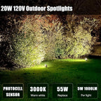 20W Dusk to Dawn led Light Spotlights Outdoor, Low Voltage Warm White Outdoor - Image 3