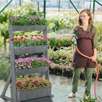 DoCred Vertical Wooden Raised Garden Bed, 4 Tier Garden Planters Freestanding - Image 2