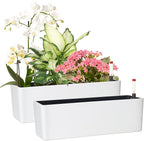 GardenBasix Elongated Self Watering Planter Pots 2-Pack Window Box 5.5 x 16 by GardenBasix