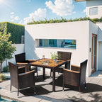 Shintenchi 5 PCS Patio Dining Set, Wicker Outdoor Table and Chairs - Image 6