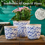 Vintage Ceramic Planter with Drainage Hole, Plastic Tray & Mesh, 6.5 Inch - Image 8