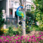 DREAMSOUL Metal Peacock Garden Solar Lights Outdoor Decorative Garden Stake - Image 9