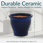 Sunnydaze Round Ceramic Planter - Image 5