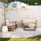 Devoko Patio Furniture 4 Piece Acacia Wood Outdoor Conversation Sofa Set - Image 5