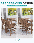 SERWALL 41" Outdoor Bar Table, All Weather HDPE Patio Bar Counter Height Table - Image 8