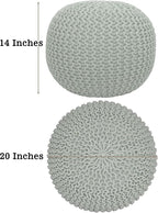 COTTON CRAFT Round Pouf Ottoman - Image 3
