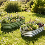 Galvanized Raised Garden Bed Kit, Planter Garden Boxes Outdoor, Oval Large Metal - Image 7