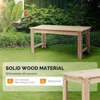 VINGLI Outdoor Wood Bench - Image 6