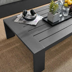 Modway Tahoe Aluminum Outdoor Patio Coffee Table in Gray - Image 5