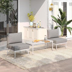 Sundale Outdoor 3 Pieces Patio Furniture Set, Metal Outdoor Sectional Sofa by SundaleOutdoor