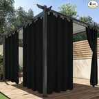 HolidayIdeas Outdoor Curtains for Patio Waterproof, 4 Panels by HolidayIdeas