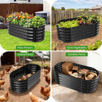 17" Tall Outdoor Garden Raised Garden Bed Kits, 4ft X 2ft Oval, 0.8MM Thick - Image 7