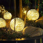 Solar Garden Lights Outdoor Waterproof, 4 Pack Cracked Glass Ball Light - Image 8