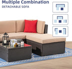 Vongrasig 5 Piece Patio Furniture Sets, Outdoor Patio Set Sectional Sofa - Image 6