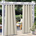 NICETOWN 2 Panels Weighted Patio Outdoor Curtains 95 inch Length, Home Fashion by NICETOWN